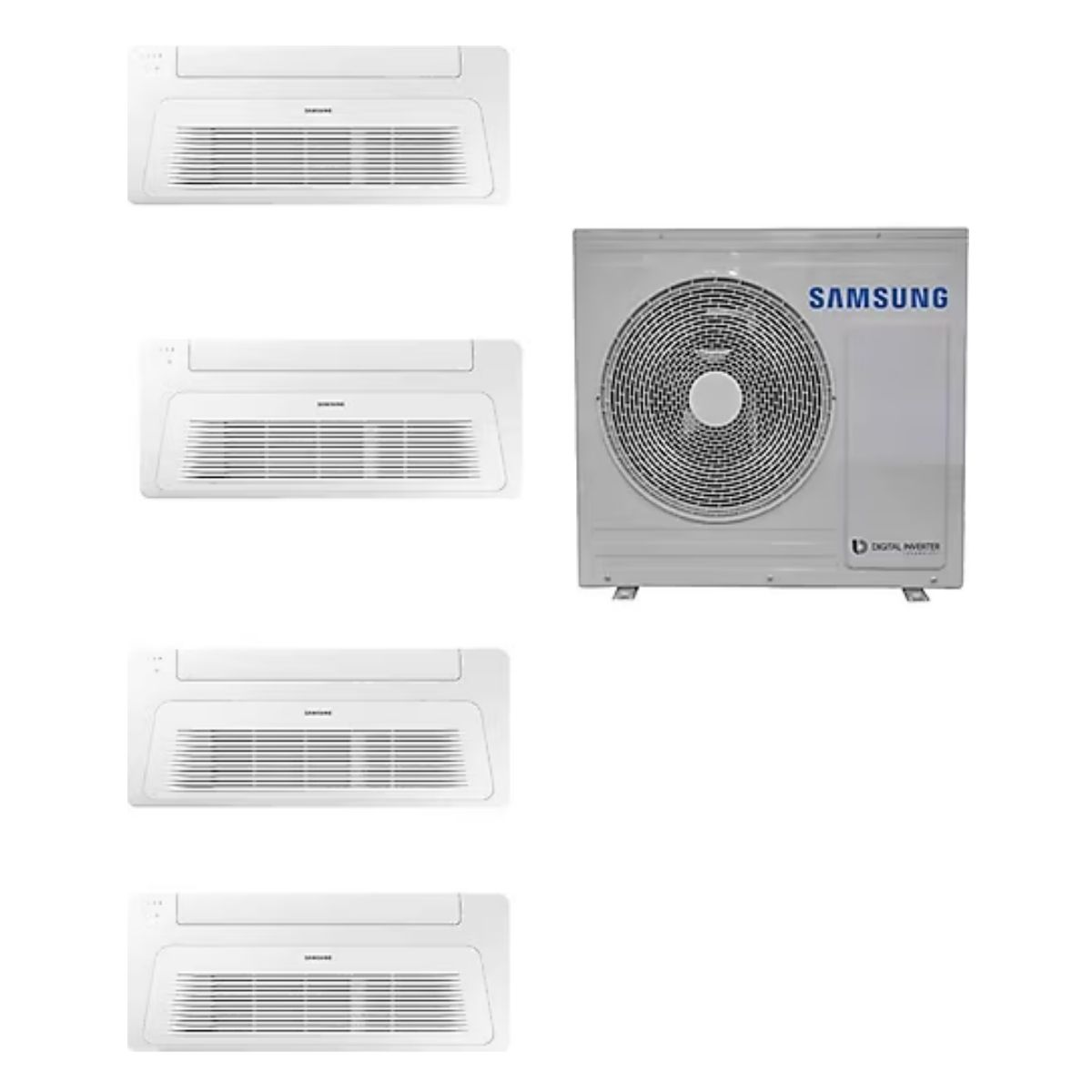 Samsung Wind Free Multi 1+4 Sistem (AJ080TXJ4KH/EA) 8kw Dış 9+9+9+9 Btu İç Ünite Tek Yön Kaset Klima